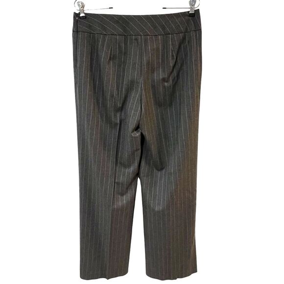 Talbots Grey Pinstripe Wool Trouser Pant 10 Wide Leg Office Minimalist Capsule - Picture 3 of 8